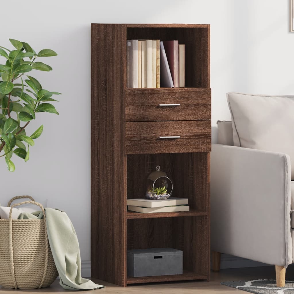 Hoge kast 45x42,5x124 cm bewerkt hout bruin eikenkleurig is nu te koop bij PeponiXL, paradijselijk wonen!