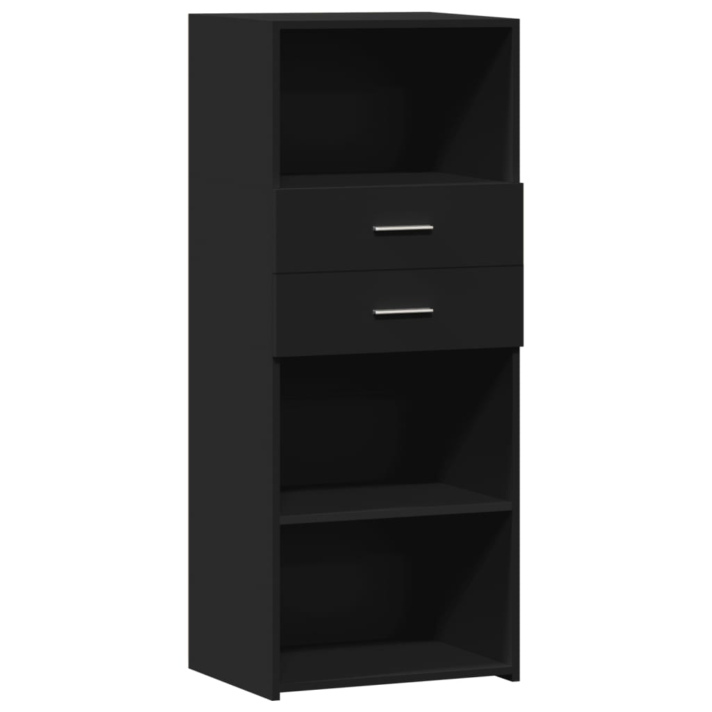 Hoge kast 50x42,5x124 cm bewerkt hout zwart is nu te koop bij PeponiXL, paradijselijk wonen!