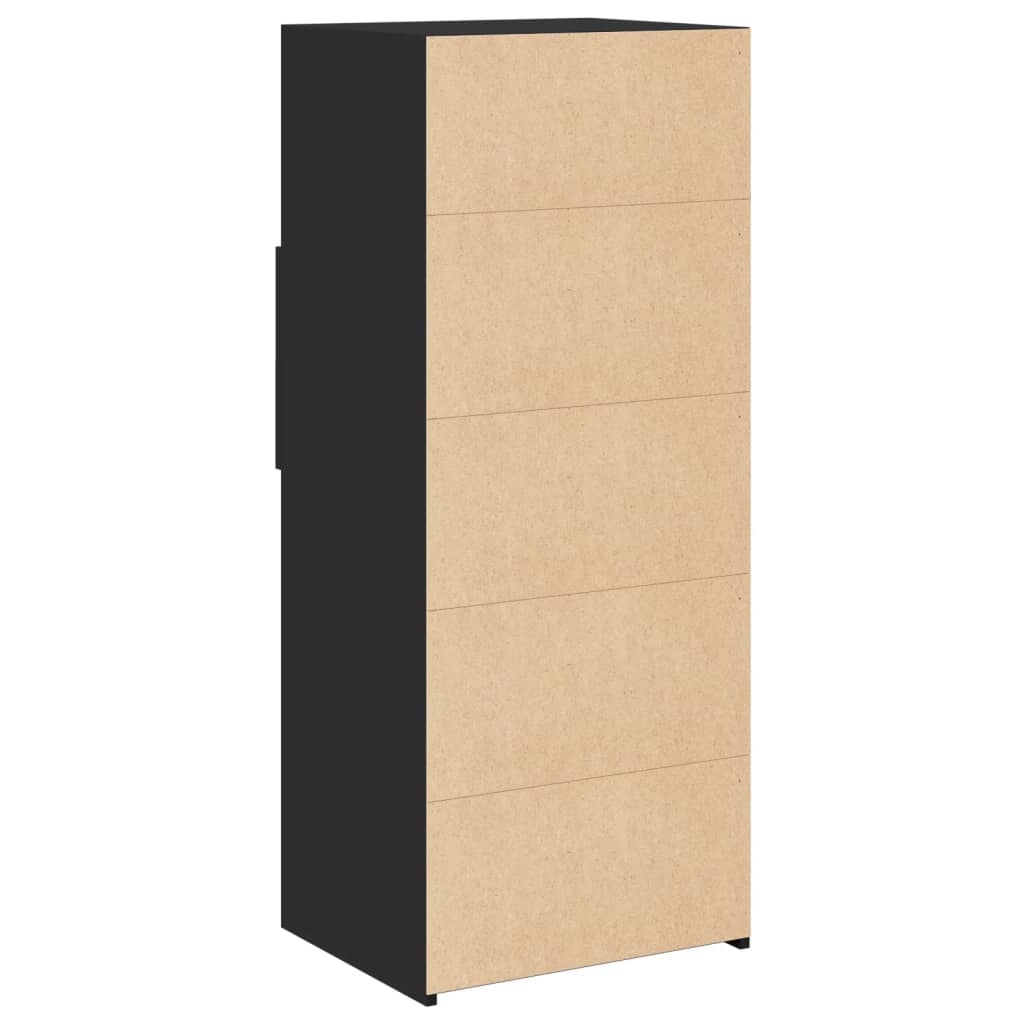 Hoge kast 50x42,5x124 cm bewerkt hout zwart is nu te koop bij PeponiXL, paradijselijk wonen!