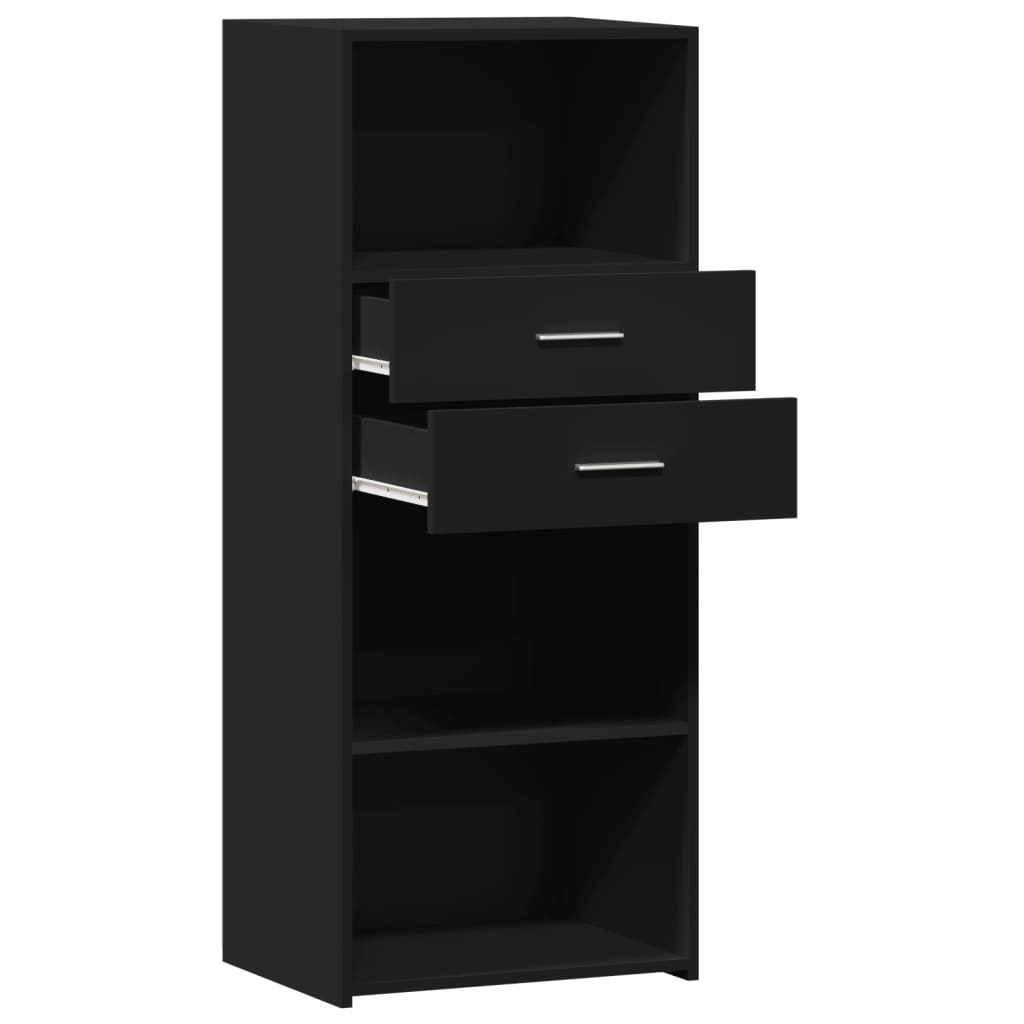 Hoge kast 50x42,5x124 cm bewerkt hout zwart is nu te koop bij PeponiXL, paradijselijk wonen!