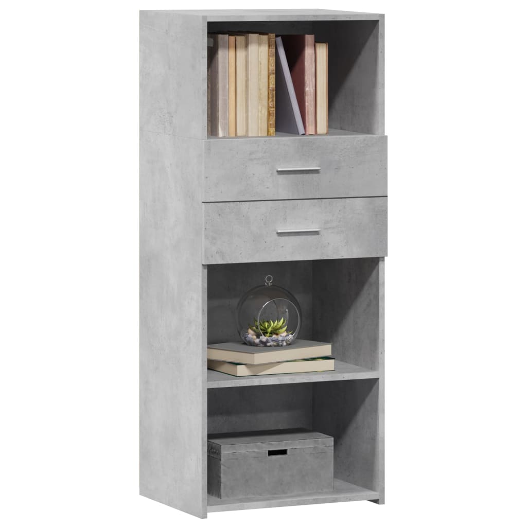 Hoge kast 50x42,5x124 cm bewerkt hout betongrijs is nu te koop bij PeponiXL, paradijselijk wonen!
