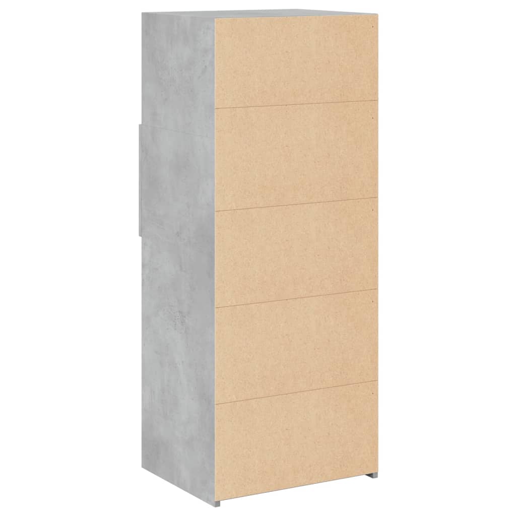 Hoge kast 50x42,5x124 cm bewerkt hout betongrijs is nu te koop bij PeponiXL, paradijselijk wonen!