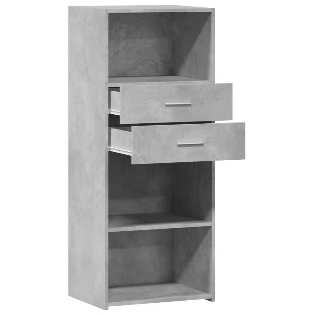 Hoge kast 50x42,5x124 cm bewerkt hout betongrijs is nu te koop bij PeponiXL, paradijselijk wonen!
