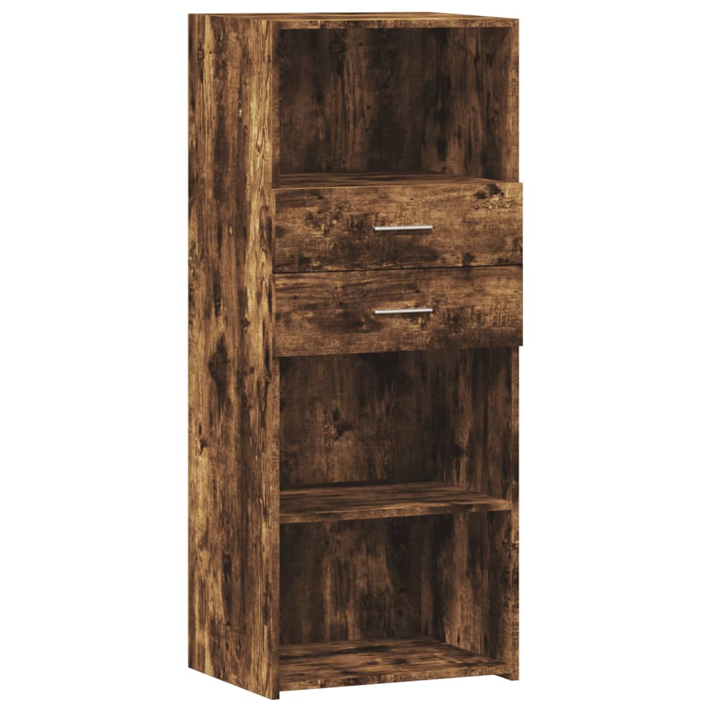 Hoge kast 50x42,5x124 cm bewerkt hout gerookt eikenkleurig is nu te koop bij PeponiXL, paradijselijk wonen!