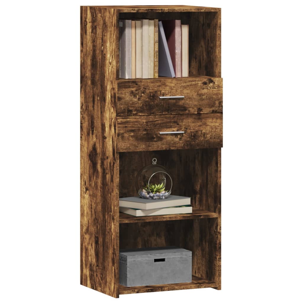 Hoge kast 50x42,5x124 cm bewerkt hout gerookt eikenkleurig is nu te koop bij PeponiXL, paradijselijk wonen!