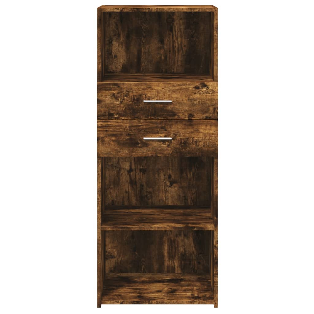 Hoge kast 50x42,5x124 cm bewerkt hout gerookt eikenkleurig is nu te koop bij PeponiXL, paradijselijk wonen!
