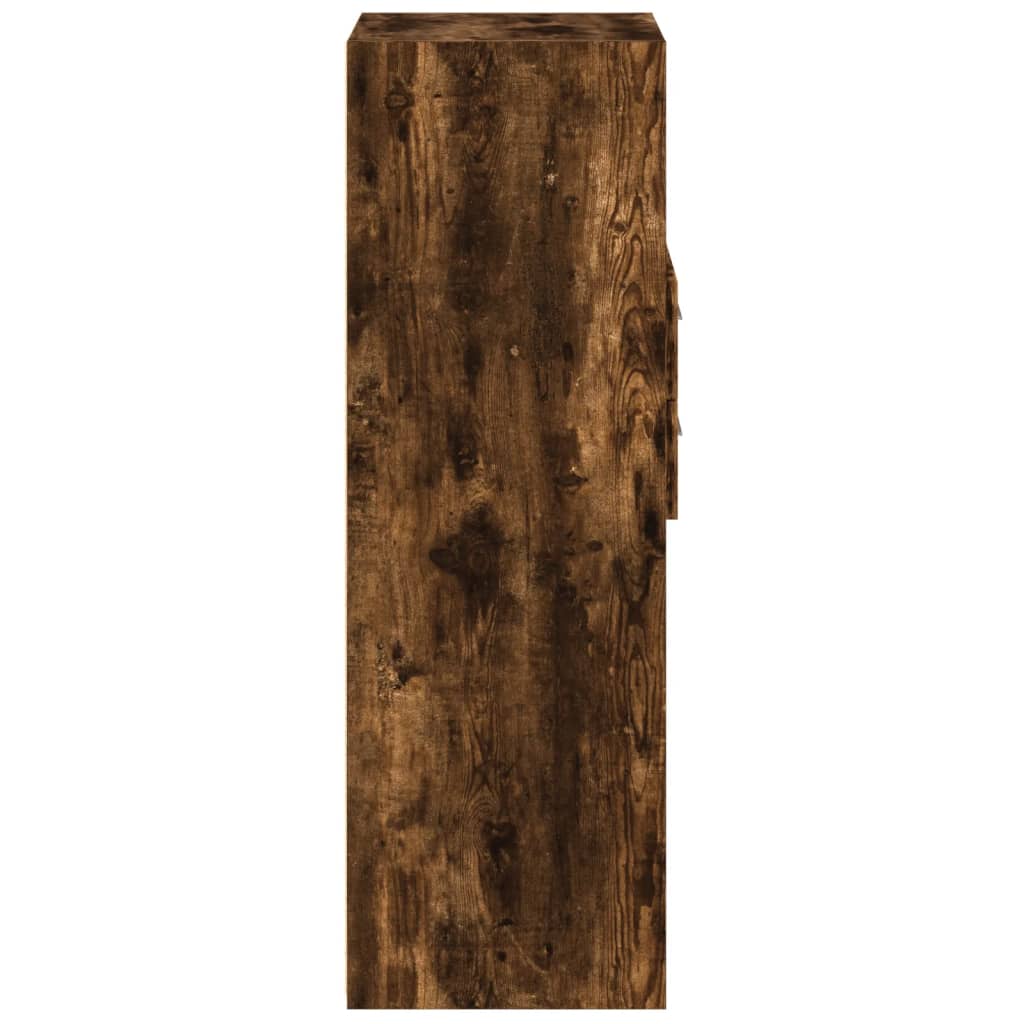 Hoge kast 50x42,5x124 cm bewerkt hout gerookt eikenkleurig is nu te koop bij PeponiXL, paradijselijk wonen!