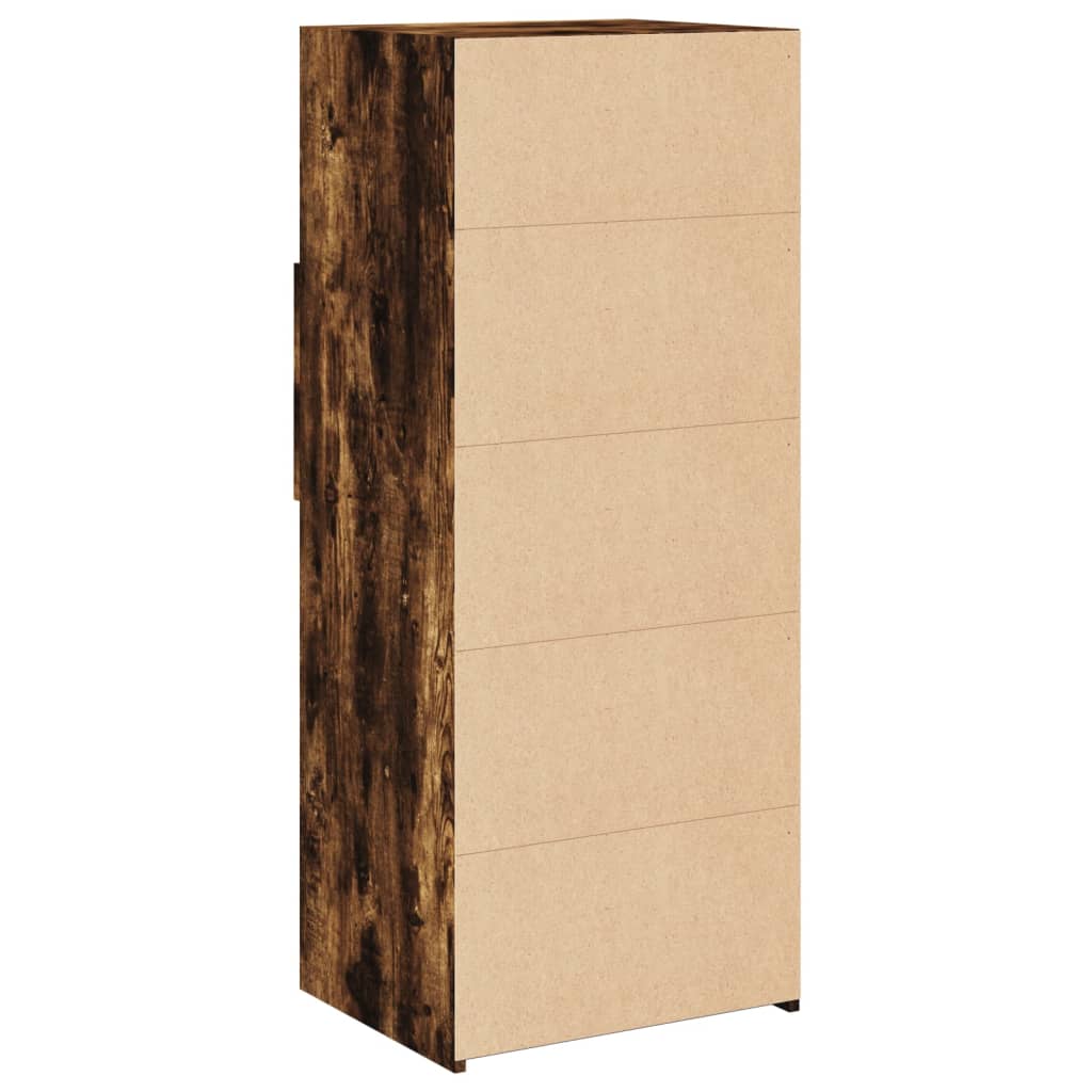 Hoge kast 50x42,5x124 cm bewerkt hout gerookt eikenkleurig is nu te koop bij PeponiXL, paradijselijk wonen!