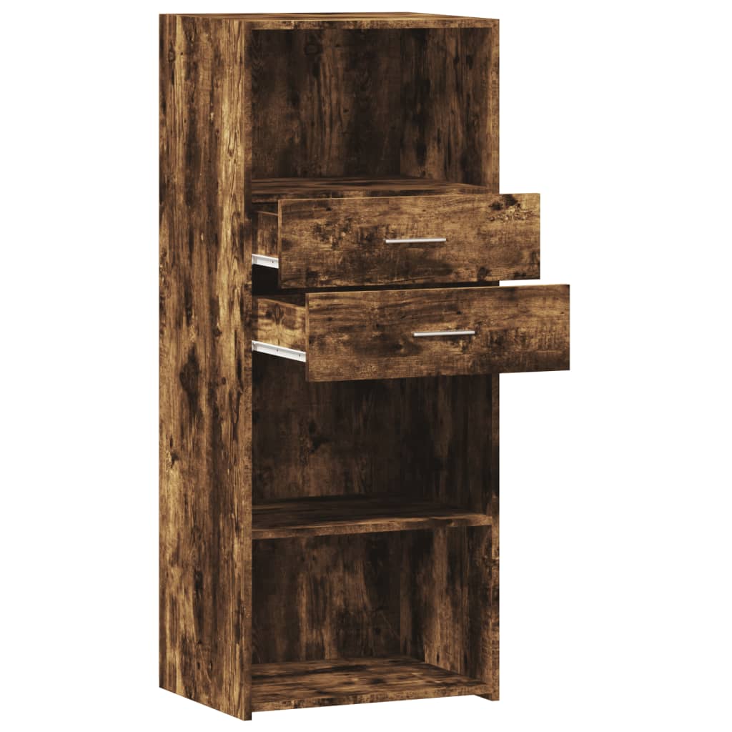 Hoge kast 50x42,5x124 cm bewerkt hout gerookt eikenkleurig is nu te koop bij PeponiXL, paradijselijk wonen!