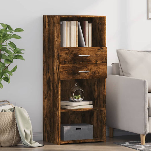 Hoge kast 50x42,5x124 cm bewerkt hout gerookt eikenkleurig is nu te koop bij PeponiXL, paradijselijk wonen!