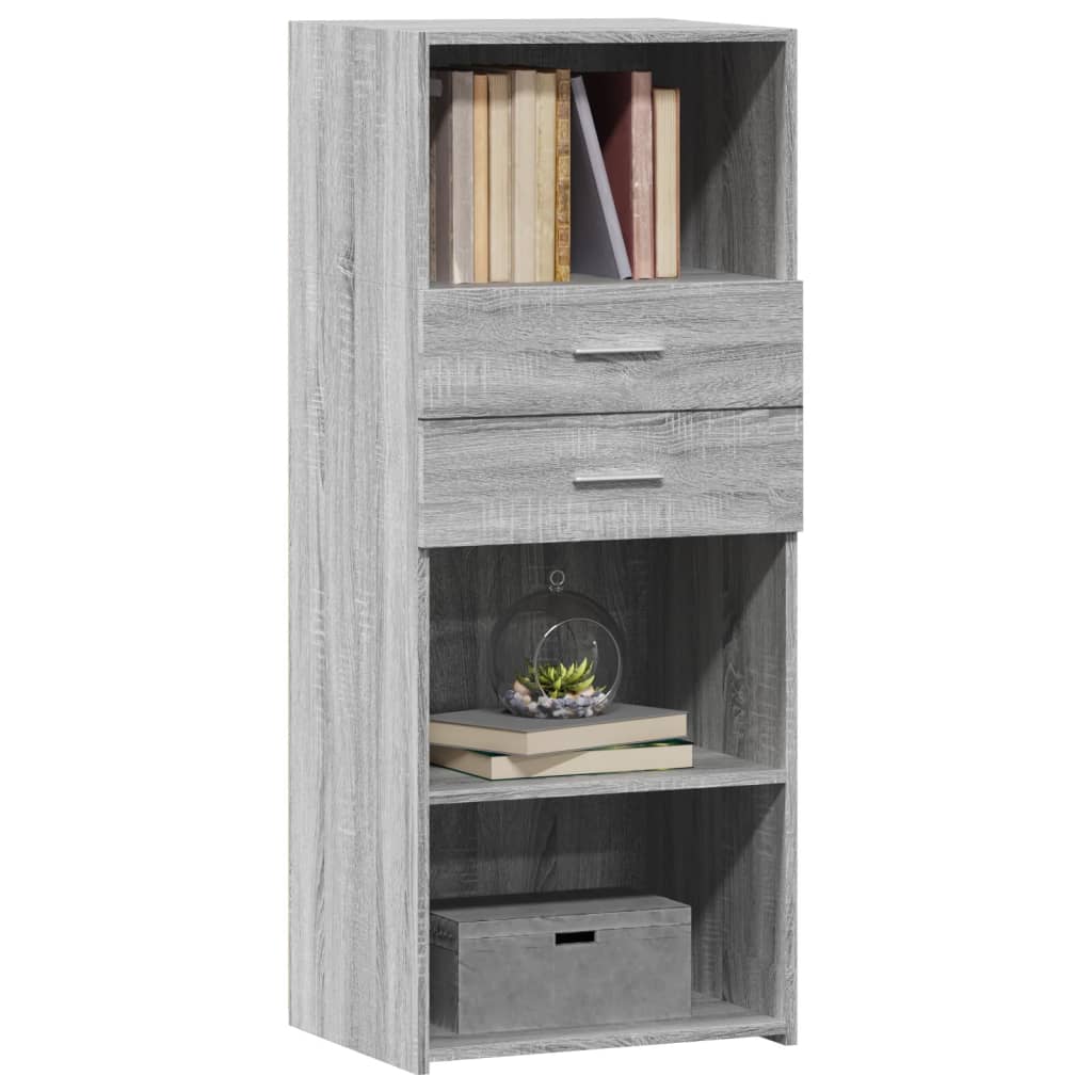 Hoge kast 50x42,5x124 cm bewerkt hout grijs sonoma eikenkleurig is nu te koop bij PeponiXL, paradijselijk wonen!