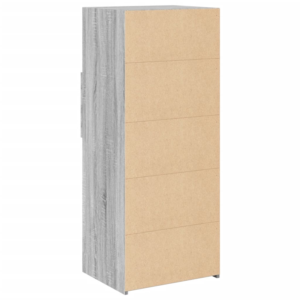 Hoge kast 50x42,5x124 cm bewerkt hout grijs sonoma eikenkleurig is nu te koop bij PeponiXL, paradijselijk wonen!