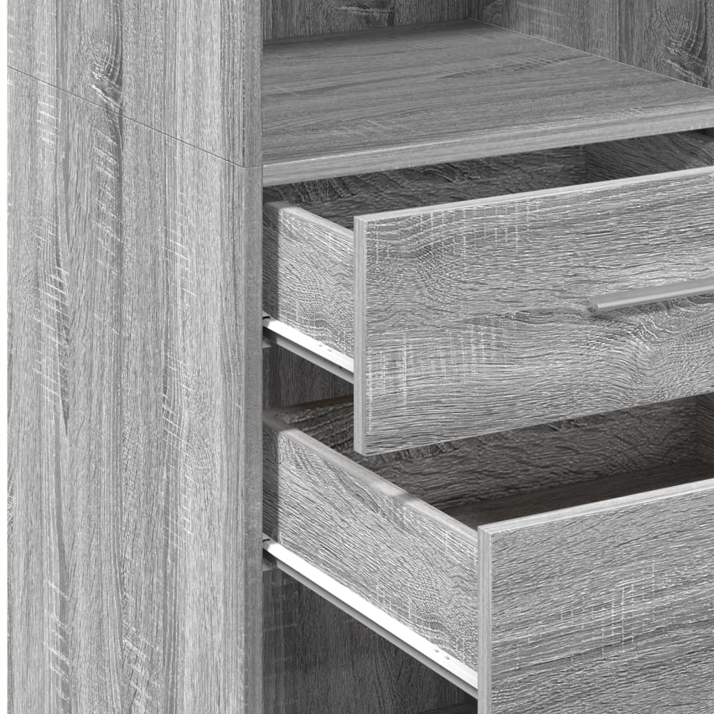 Hoge kast 50x42,5x124 cm bewerkt hout grijs sonoma eikenkleurig is nu te koop bij PeponiXL, paradijselijk wonen!