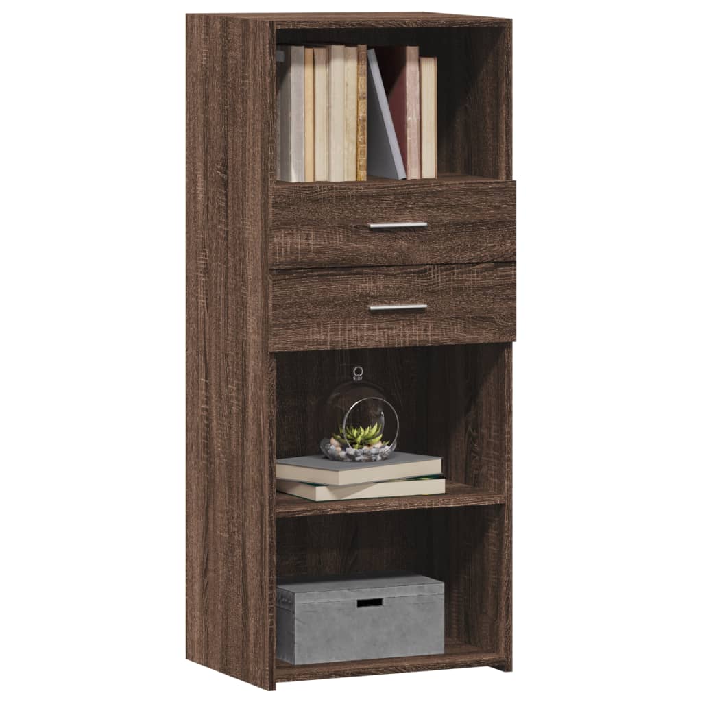 Hoge kast 50x42,5x124 cm bewerkt hout bruin eikenkleurig is nu te koop bij PeponiXL, paradijselijk wonen!