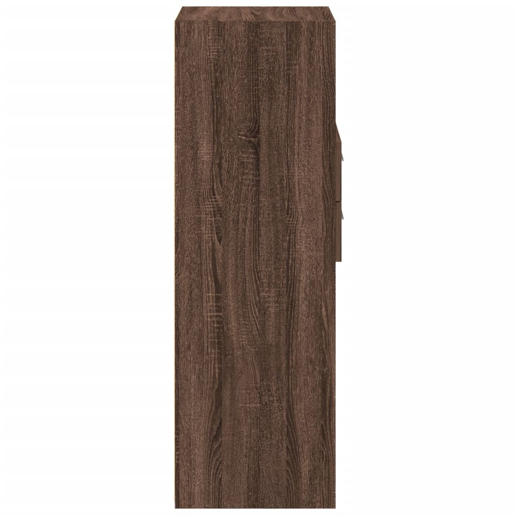 Hoge kast 50x42,5x124 cm bewerkt hout bruin eikenkleurig is nu te koop bij PeponiXL, paradijselijk wonen!