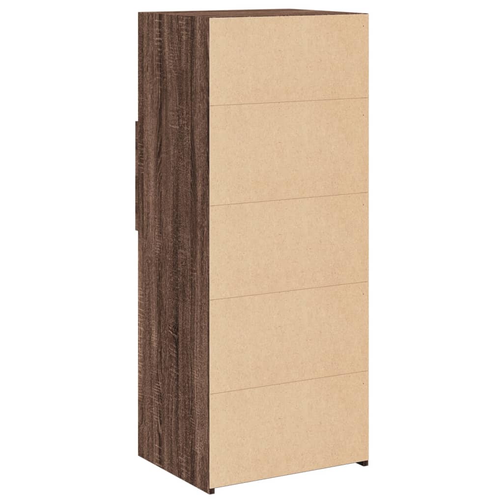 Hoge kast 50x42,5x124 cm bewerkt hout bruin eikenkleurig is nu te koop bij PeponiXL, paradijselijk wonen!
