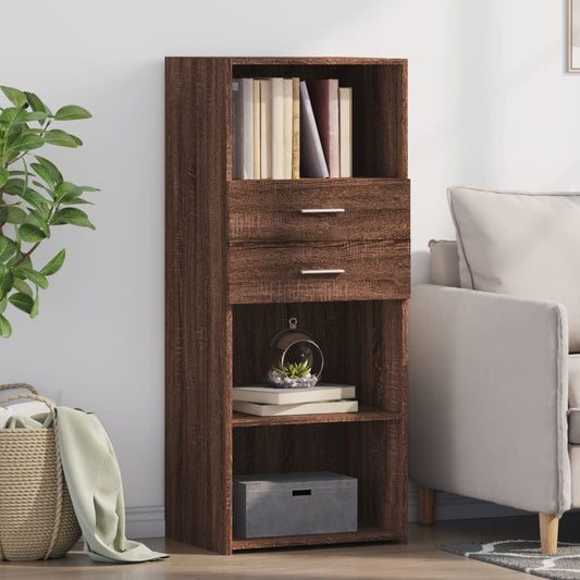 Hoge kast 50x42,5x124 cm bewerkt hout bruin eikenkleurig is nu te koop bij PeponiXL, paradijselijk wonen!
