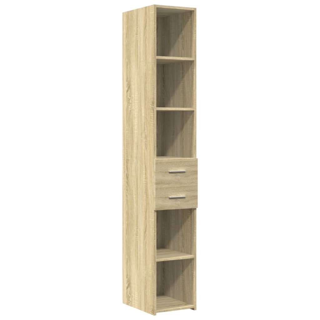 Hoge kast 30x42,5x185 cm bewerkt hout sonoma eikenkleurig is nu te koop bij PeponiXL, paradijselijk wonen!