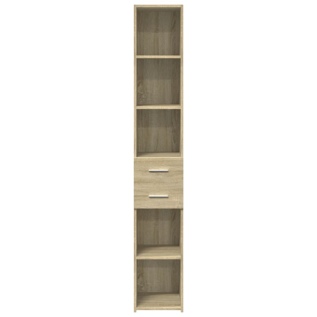 Hoge kast 30x42,5x185 cm bewerkt hout sonoma eikenkleurig is nu te koop bij PeponiXL, paradijselijk wonen!