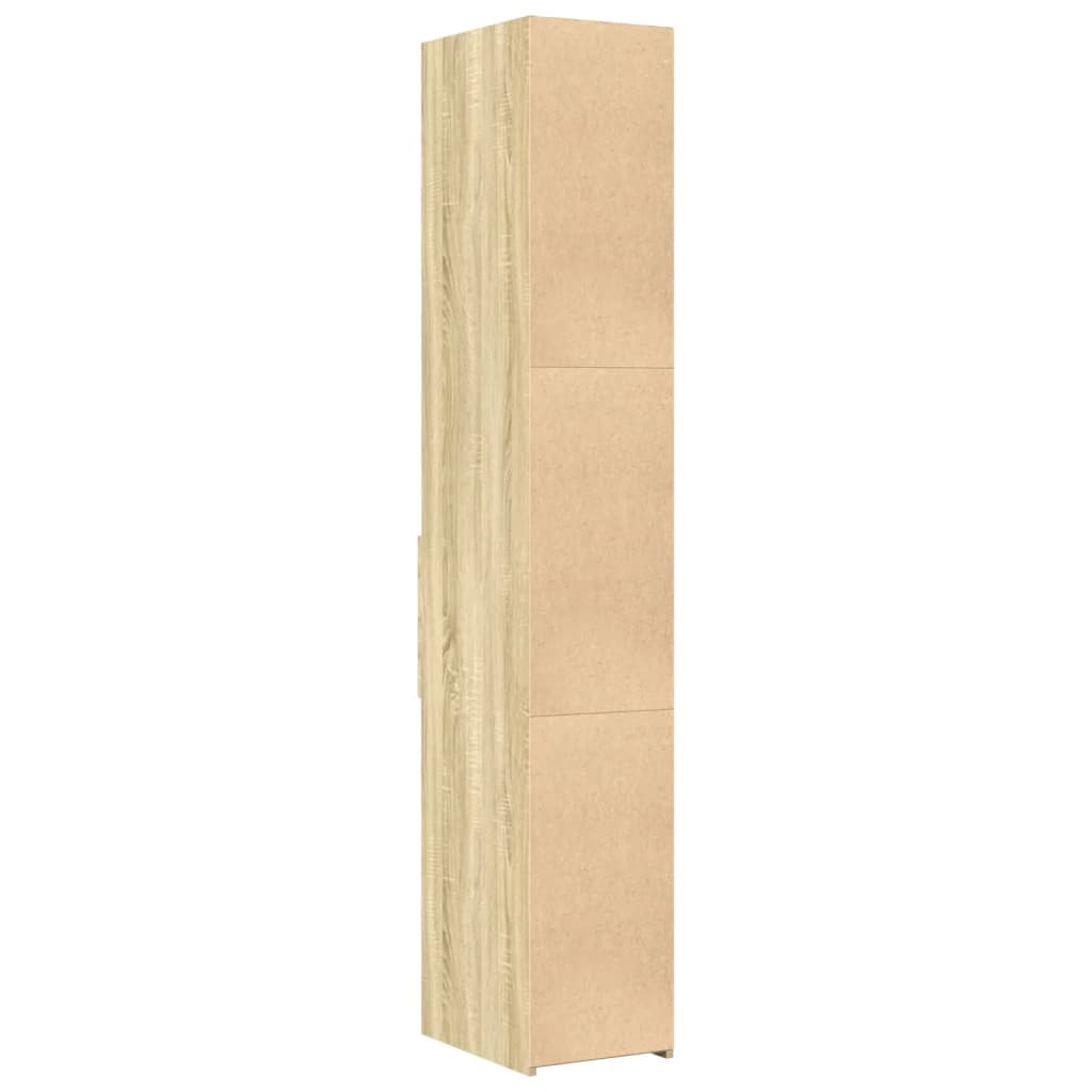 Hoge kast 30x42,5x185 cm bewerkt hout sonoma eikenkleurig is nu te koop bij PeponiXL, paradijselijk wonen!