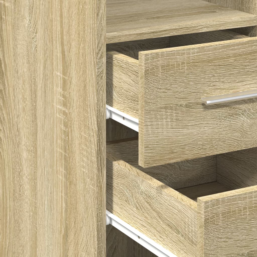 Hoge kast 30x42,5x185 cm bewerkt hout sonoma eikenkleurig is nu te koop bij PeponiXL, paradijselijk wonen!