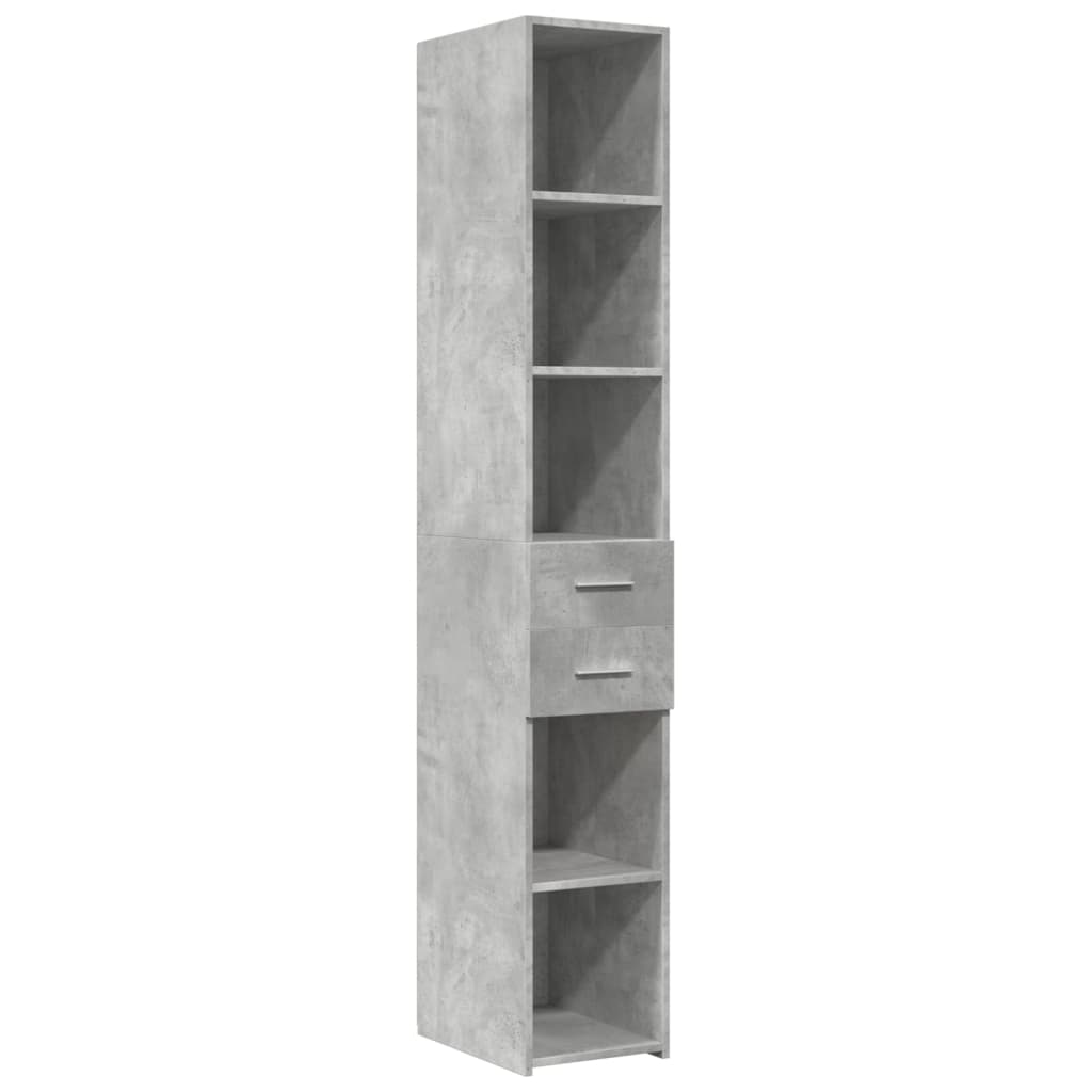Hoge kast 30x42,5x185 cm bewerkt hout betongrijs is nu te koop bij PeponiXL, paradijselijk wonen!