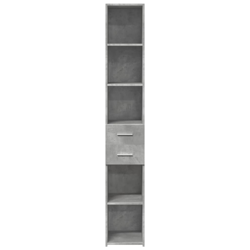 Hoge kast 30x42,5x185 cm bewerkt hout betongrijs is nu te koop bij PeponiXL, paradijselijk wonen!