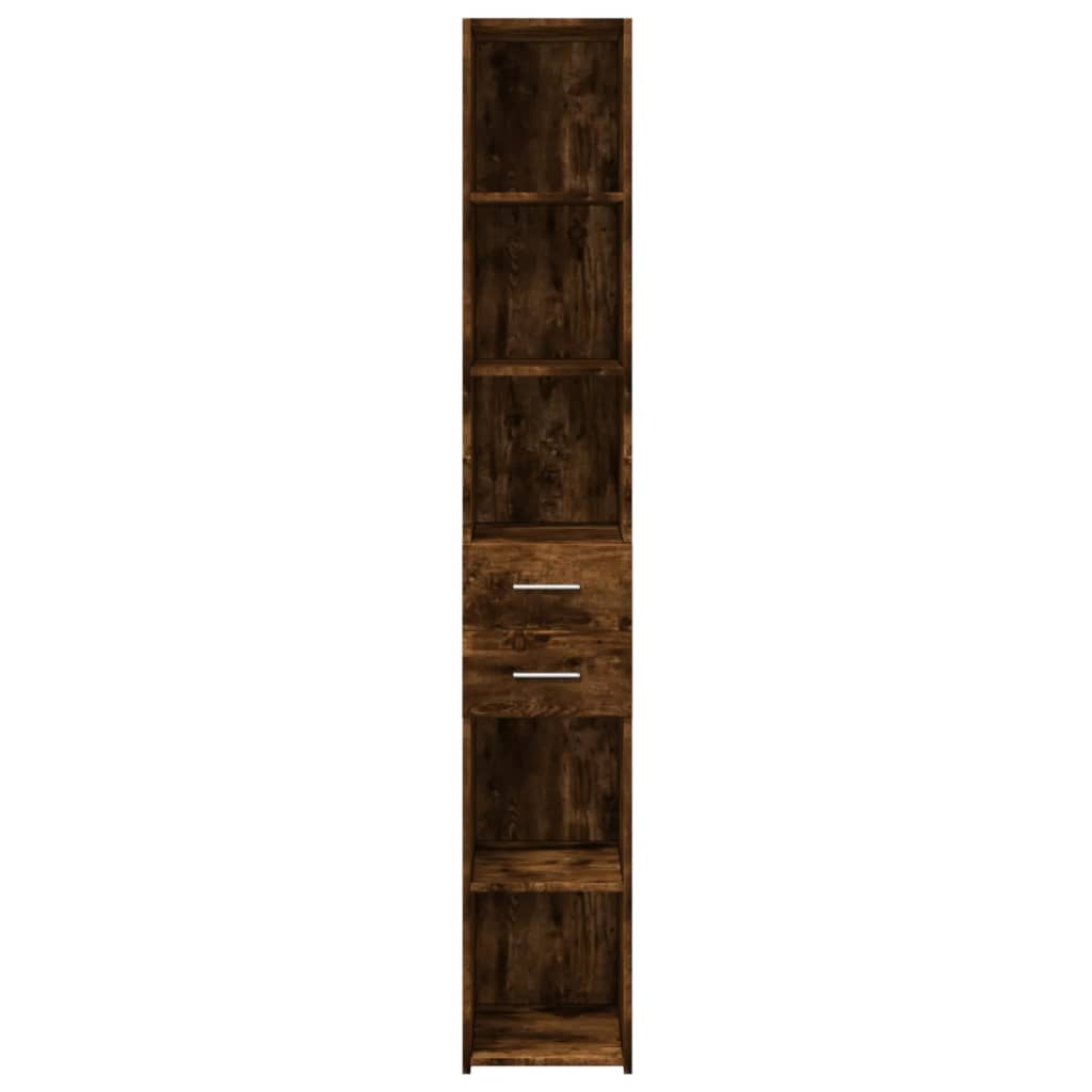 Hoge kast 30x42,5x185 cm bewerkt hout gerookt eikenkleurig is nu te koop bij PeponiXL, paradijselijk wonen!