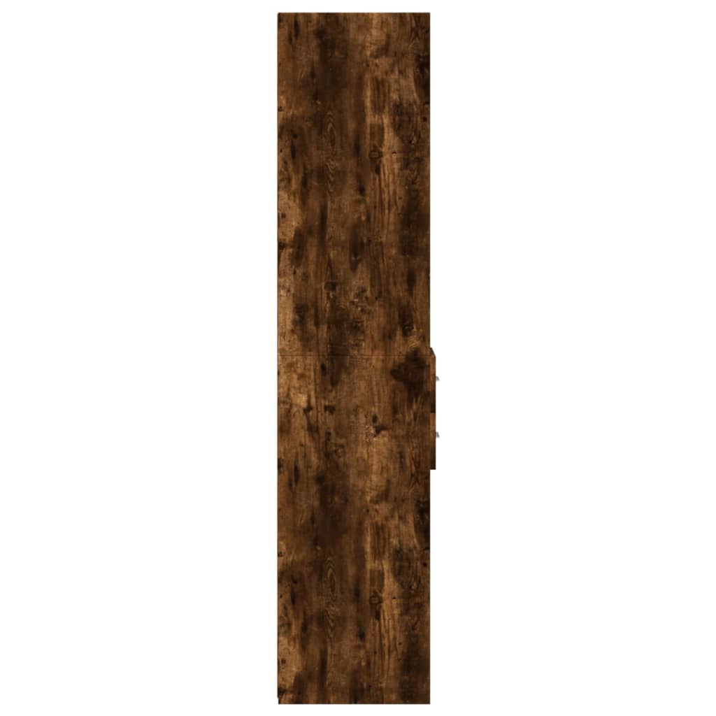 Hoge kast 30x42,5x185 cm bewerkt hout gerookt eikenkleurig is nu te koop bij PeponiXL, paradijselijk wonen!