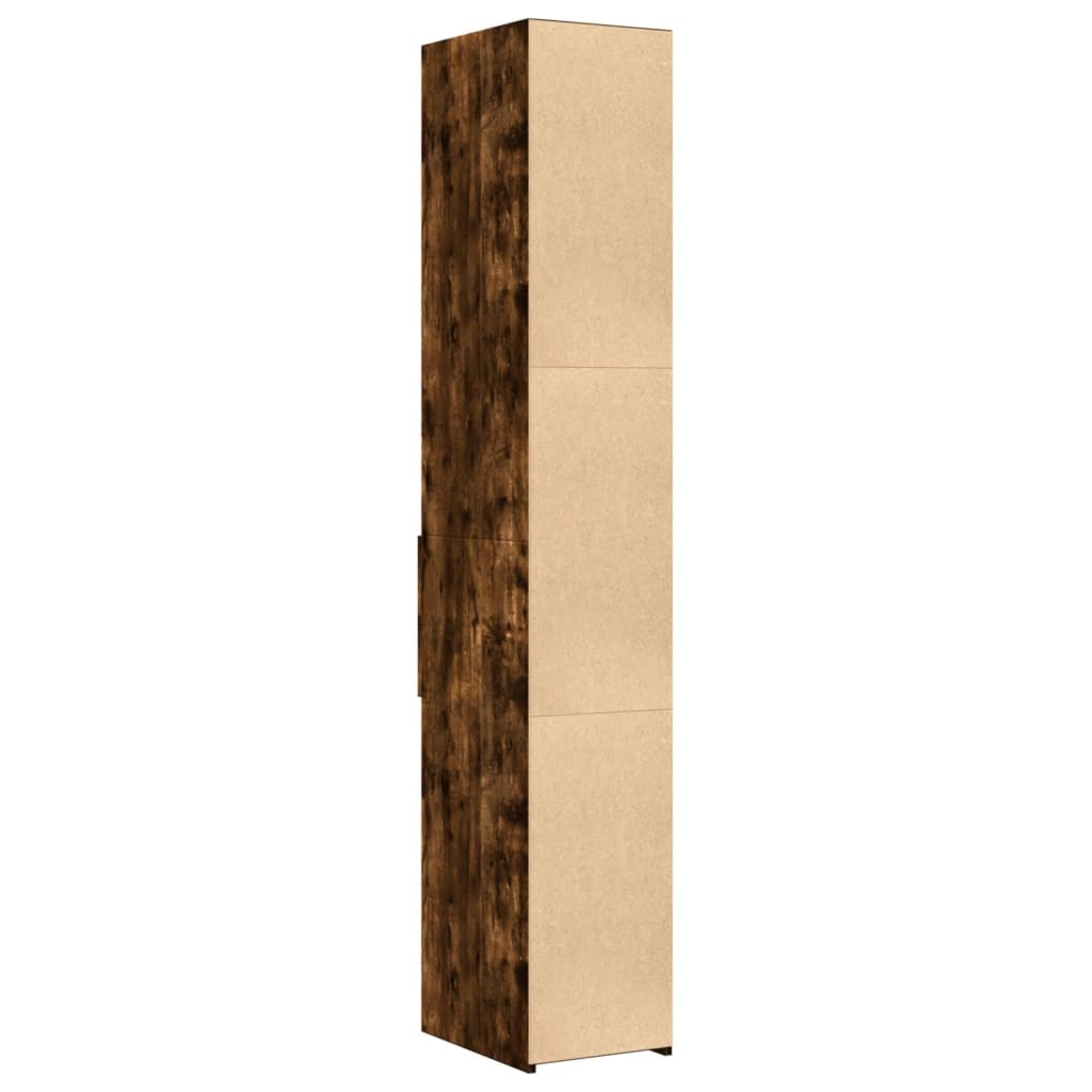 Hoge kast 30x42,5x185 cm bewerkt hout gerookt eikenkleurig is nu te koop bij PeponiXL, paradijselijk wonen!