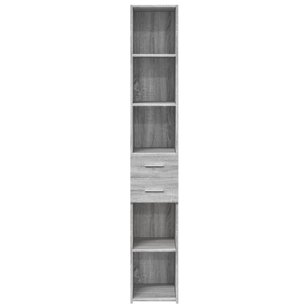 Hoge kast 30x42,5x185 cm bewerkt hout grijs sonoma eikenkleur is nu te koop bij PeponiXL, paradijselijk wonen!