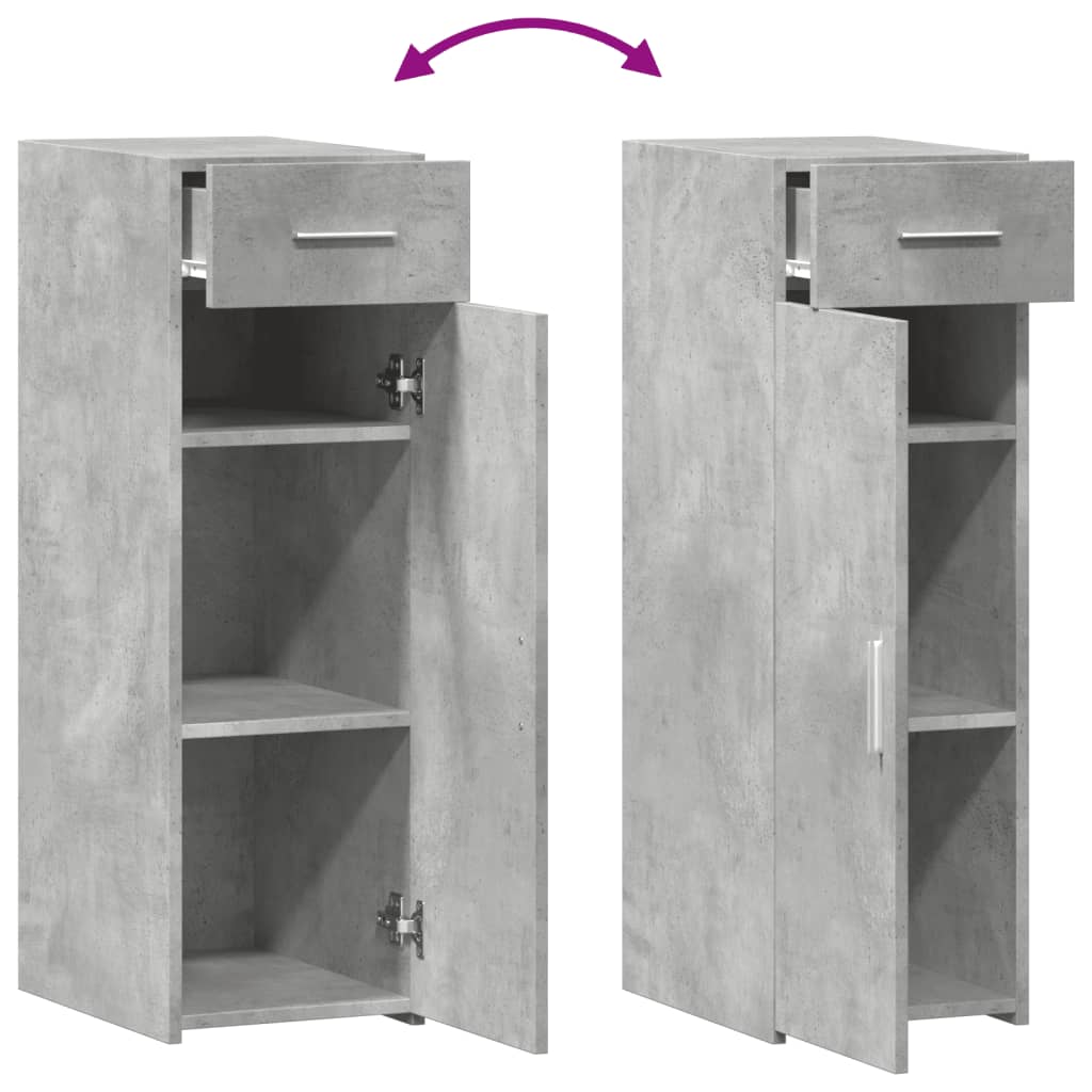 Dressoir 30x42,5x93 cm bewerkt hout betongrijs is nu te koop bij PeponiXL, paradijselijk wonen!