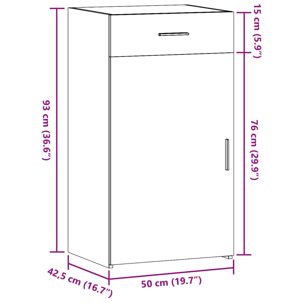 Dressoir 50x42,5x93 cm bewerkt hout gerookt eikenkleurig is nu te koop bij PeponiXL, paradijselijk wonen!