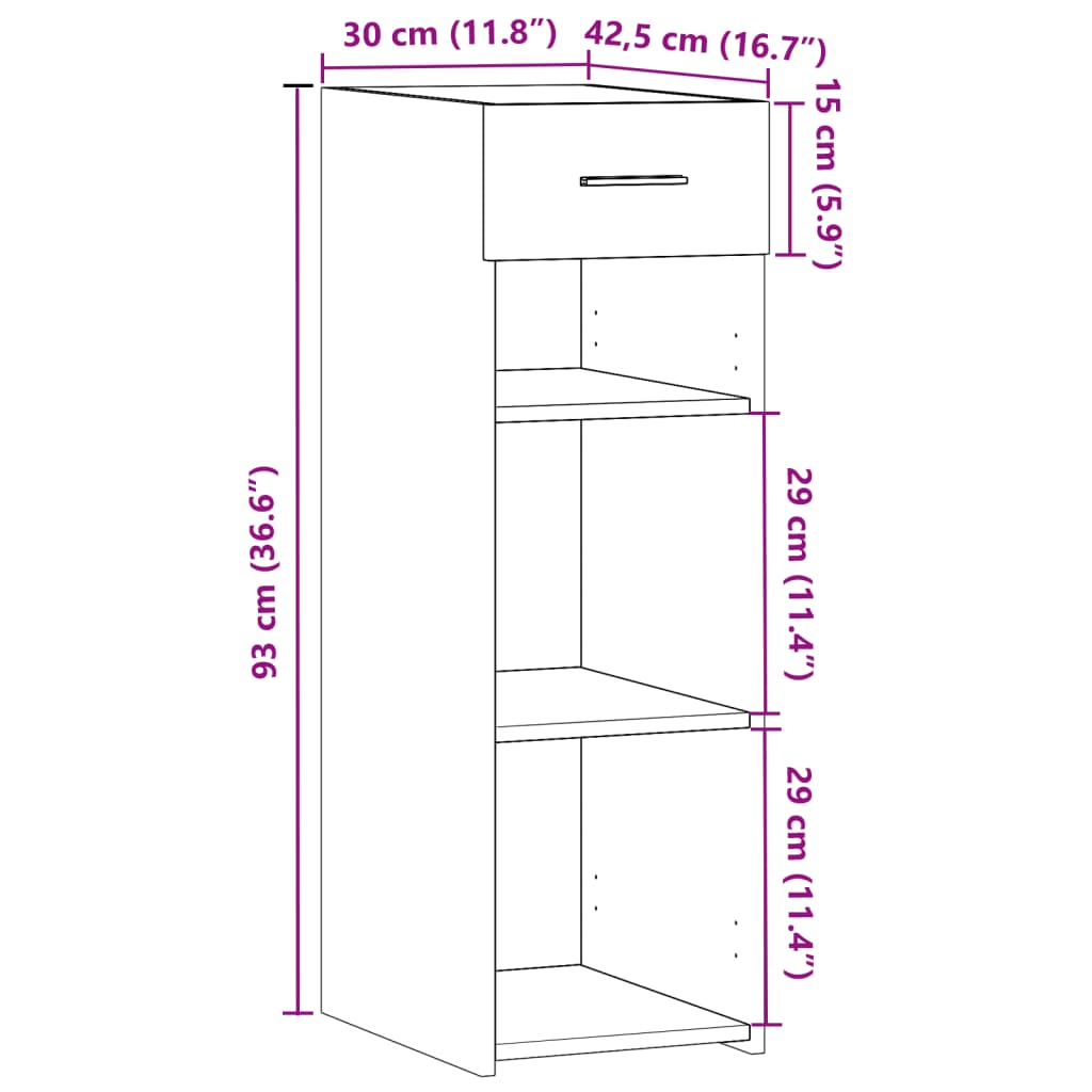 Dressoir 30x42,5x93 cm bewerkt hout zwart is nu te koop bij PeponiXL, paradijselijk wonen!