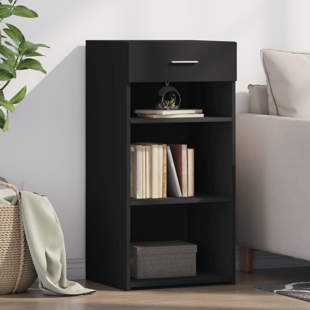 Dressoir 45x42,5x93 cm bewerkt hout zwart is nu te koop bij PeponiXL, paradijselijk wonen!