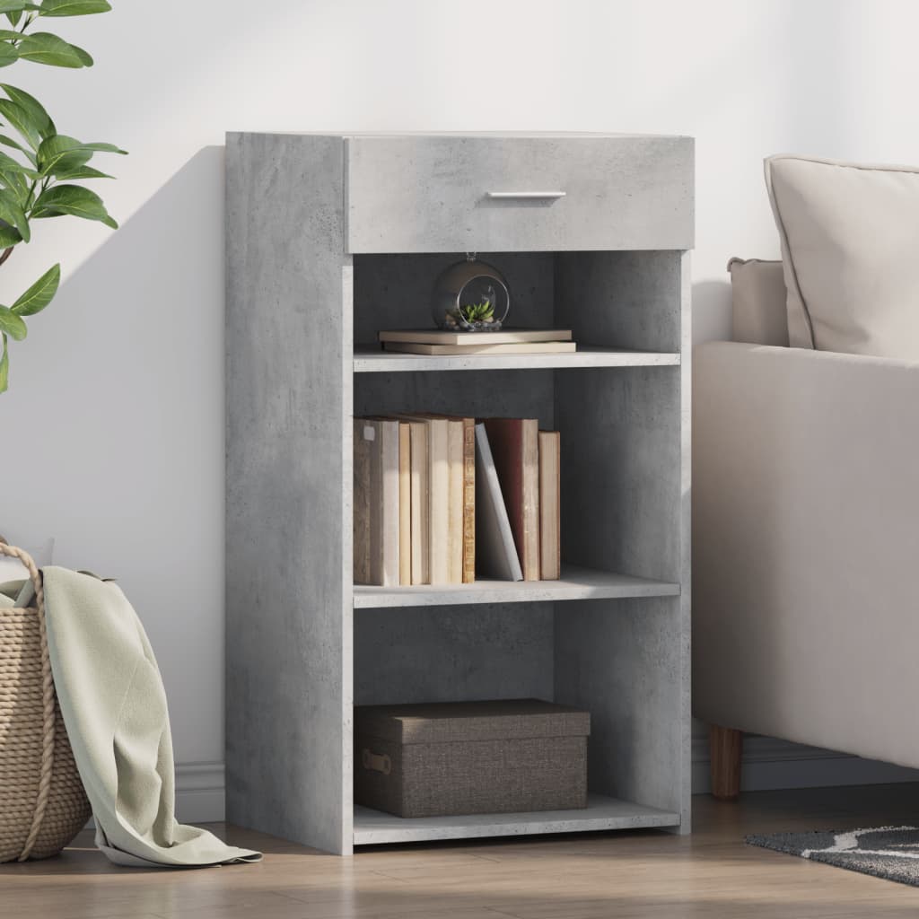 Dressoir 50x42,5x93 cm bewerkt hout betongrijs is nu te koop bij PeponiXL, paradijselijk wonen!