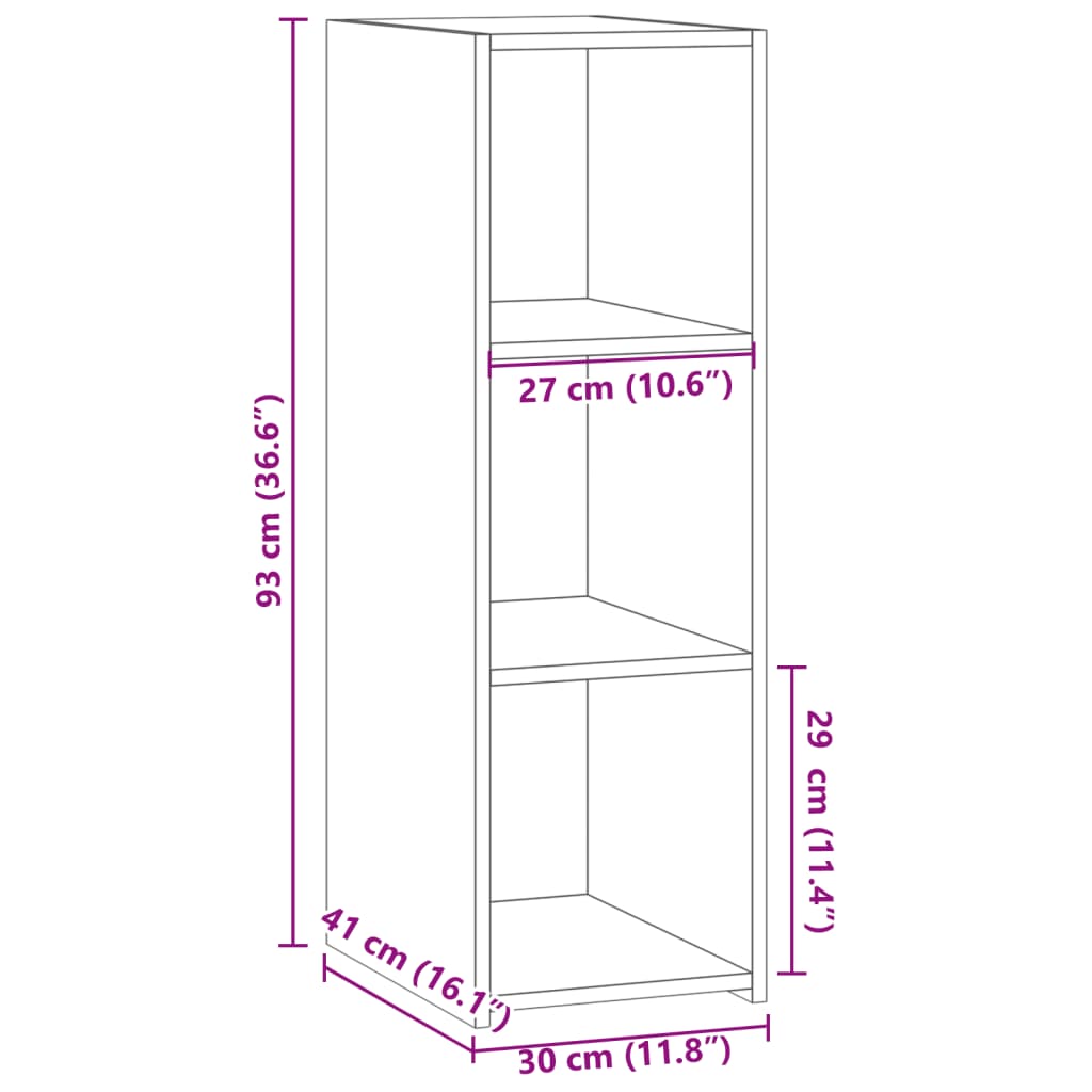 Dressoir 30x41x93 cm bewerkt hout betongrijs is nu te koop bij PeponiXL, paradijselijk wonen!