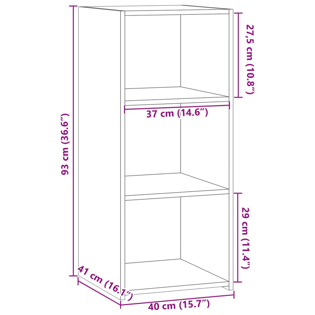 Dressoir 40x41x93 cm bewerkt hout grijs sonoma eikenkleurig is nu te koop bij PeponiXL, paradijselijk wonen!