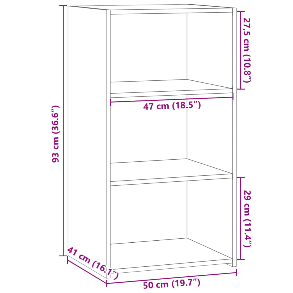 Dressoir 50x41x93 cm bewerkt hout grijs sonoma eikenkleurig is nu te koop bij PeponiXL, paradijselijk wonen!