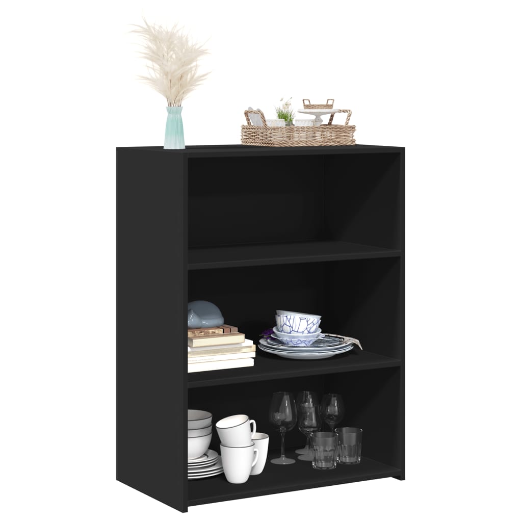 Dressoir 70x41x93 cm bewerkt hout zwart is nu te koop bij PeponiXL, paradijselijk wonen!
