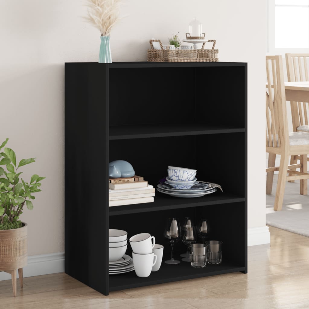 Dressoir 70x41x93 cm bewerkt hout zwart is nu te koop bij PeponiXL, paradijselijk wonen!