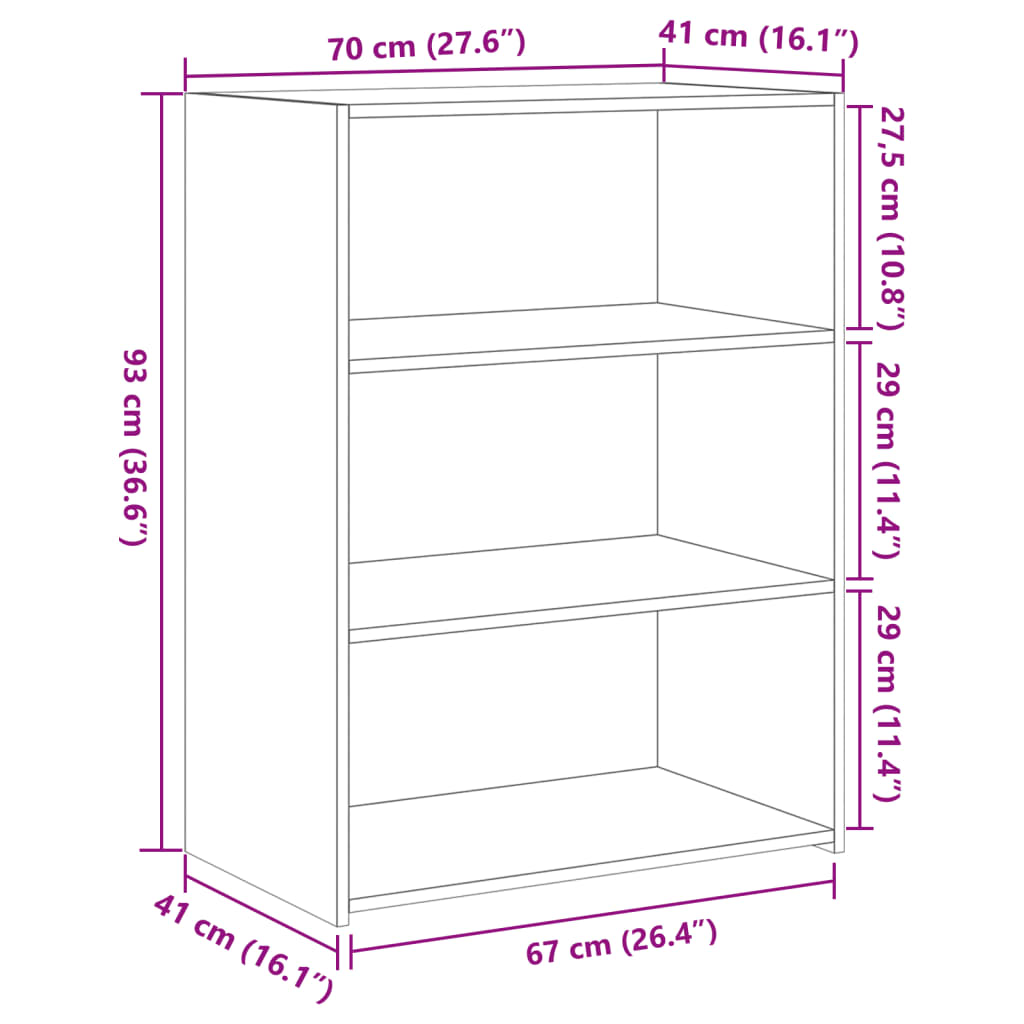 Dressoir 70x41x93 cm bewerkt hout grijs sonoma eikenkleurig is nu te koop bij PeponiXL, paradijselijk wonen!