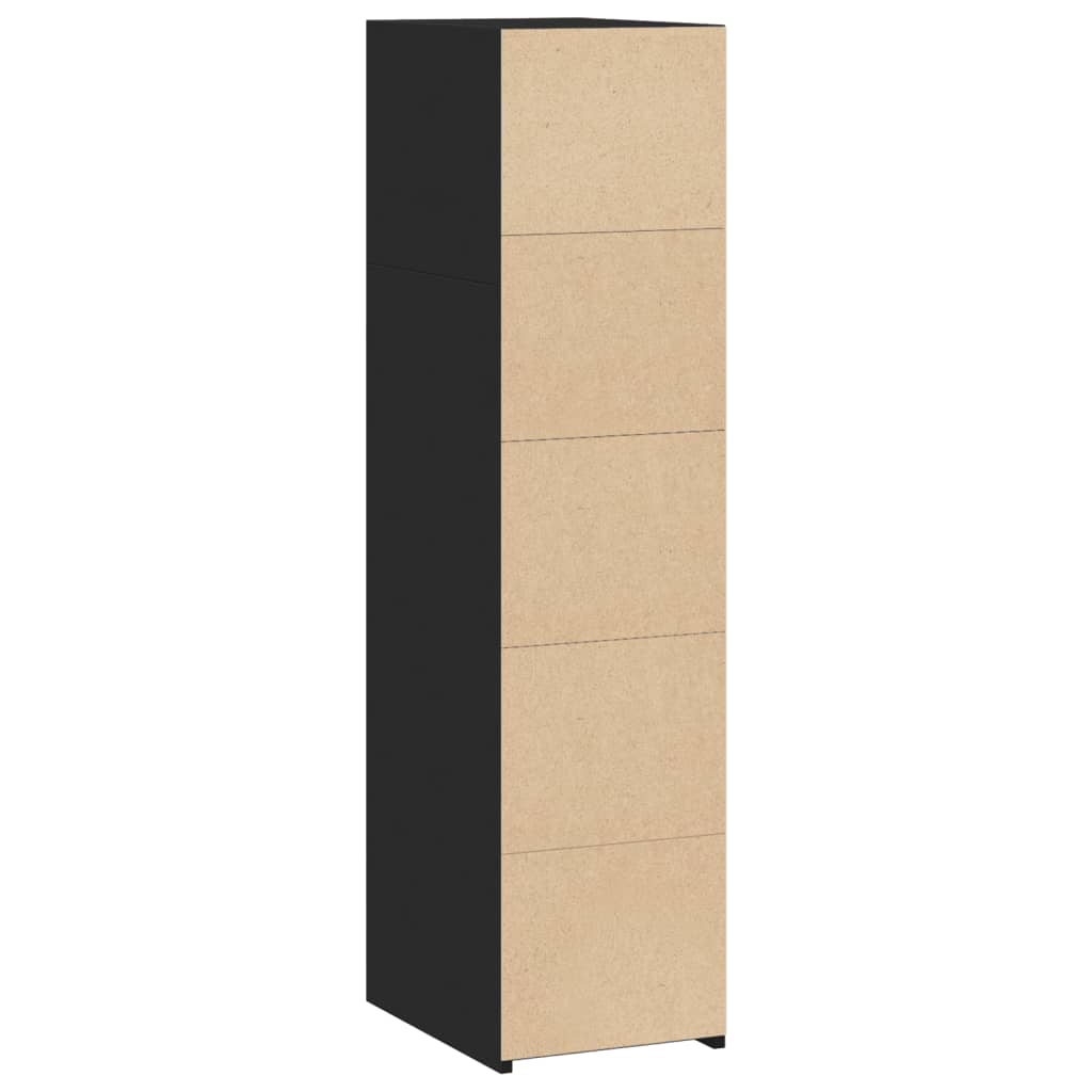 Hoge kast 30x41x124 cm bewerkt hout zwart is nu te koop bij PeponiXL, paradijselijk wonen!