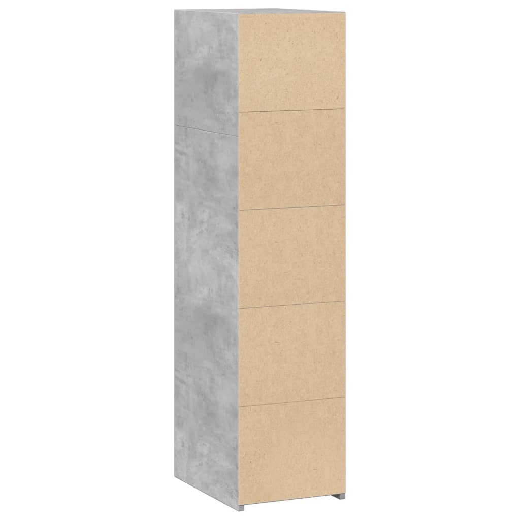 Hoge kast 30x41x124 cm bewerkt hout betongrijs is nu te koop bij PeponiXL, paradijselijk wonen!