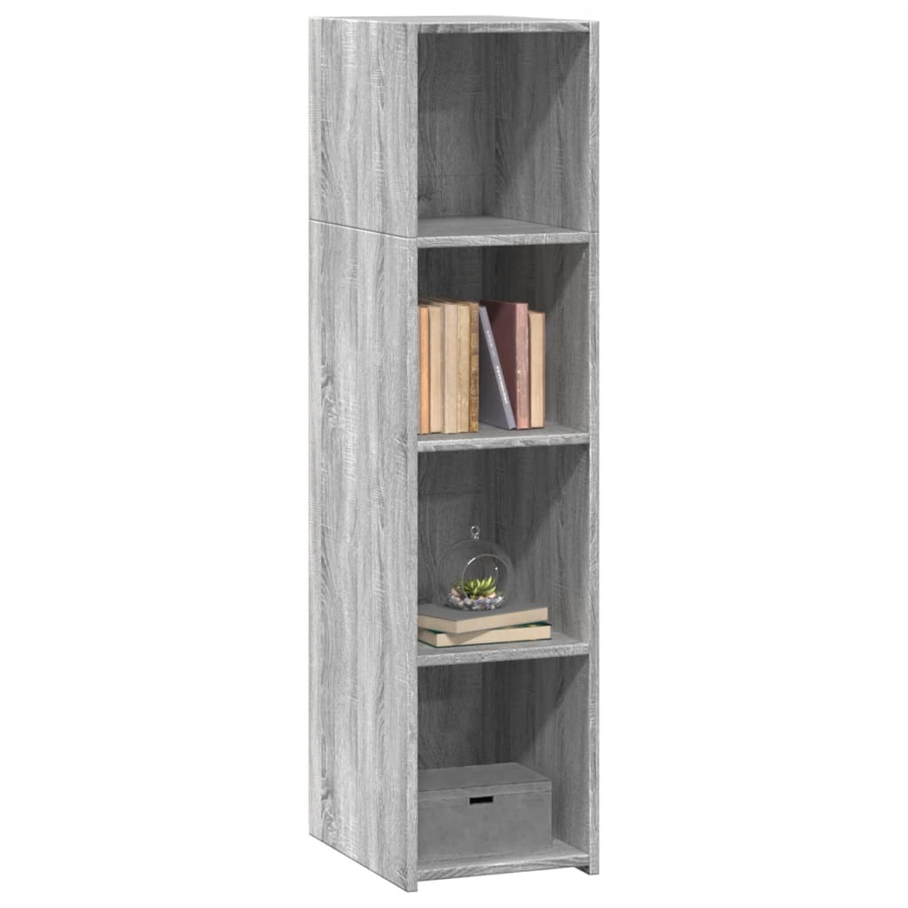 Hoge kast 30x41x124 cm bewerkt hout grijs sonoma eikenkleurig is nu te koop bij PeponiXL, paradijselijk wonen!