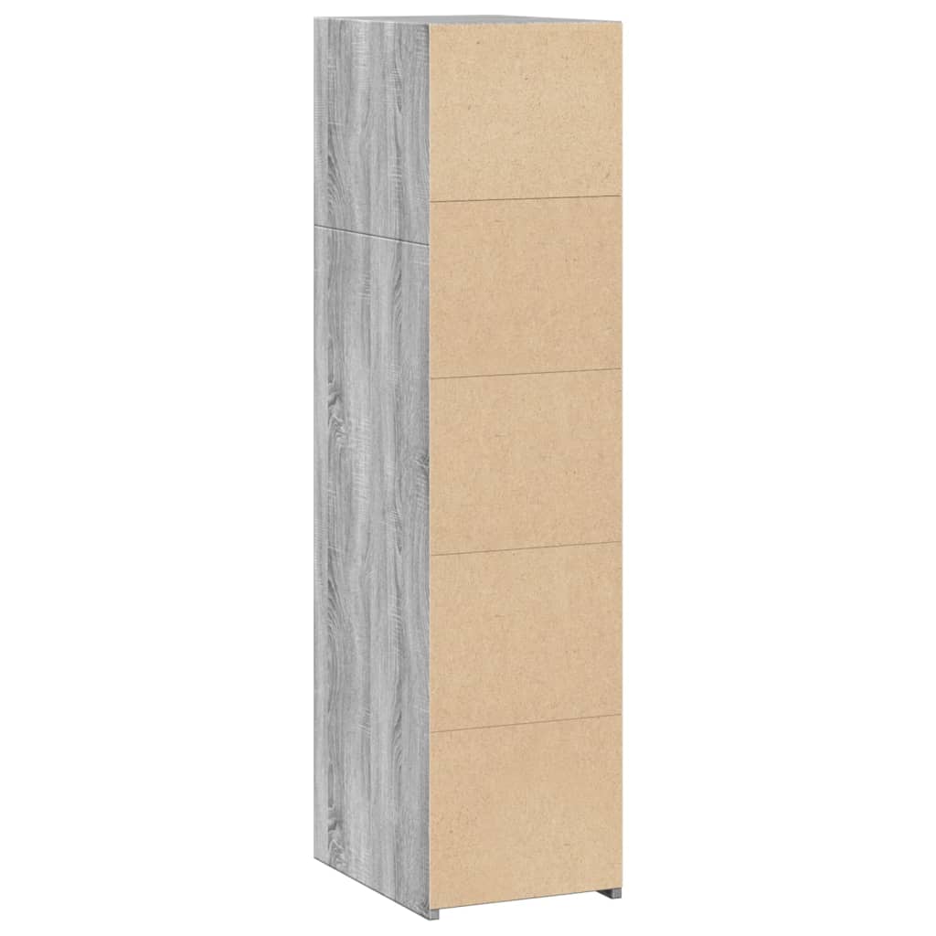 Hoge kast 30x41x124 cm bewerkt hout grijs sonoma eikenkleurig is nu te koop bij PeponiXL, paradijselijk wonen!