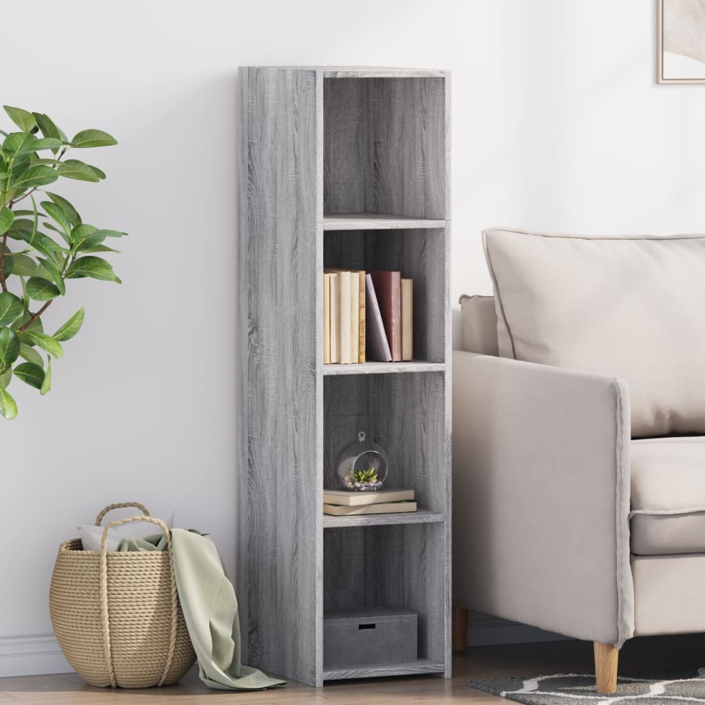 Hoge kast 30x41x124 cm bewerkt hout grijs sonoma eikenkleurig is nu te koop bij PeponiXL, paradijselijk wonen!