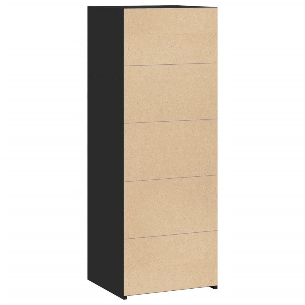 Hoge kast 45x41x124 cm bewerkt hout zwart is nu te koop bij PeponiXL, paradijselijk wonen!
