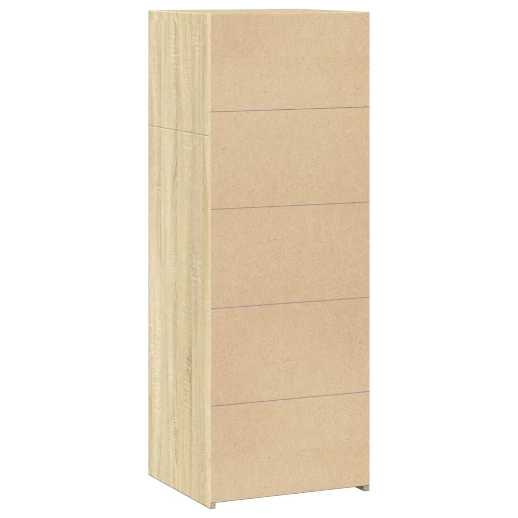 Hoge kast 45x41x124 cm bewerkt hout sonoma eikenkleurig is nu te koop bij PeponiXL, paradijselijk wonen!