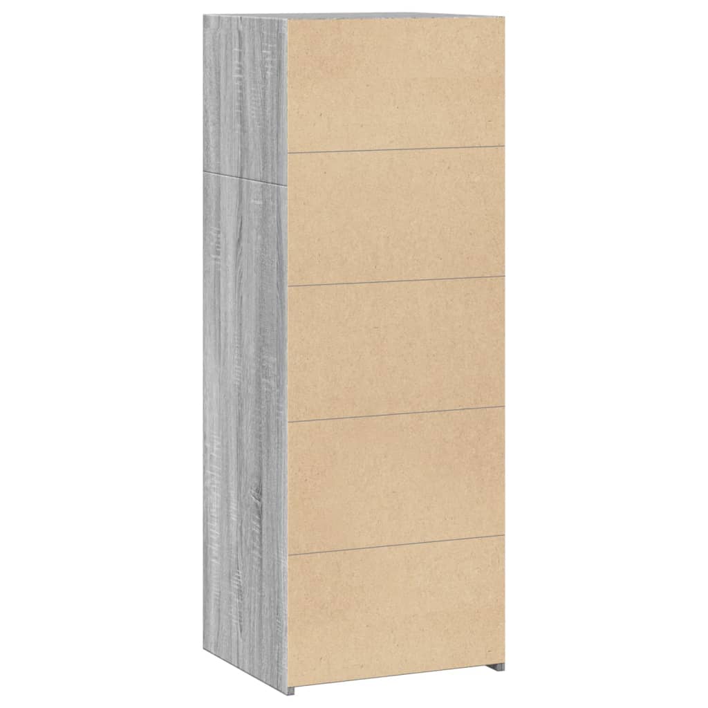 Hoge kast 45x41x124 cm bewerkt hout grijs sonoma eikenkleurig is nu te koop bij PeponiXL, paradijselijk wonen!